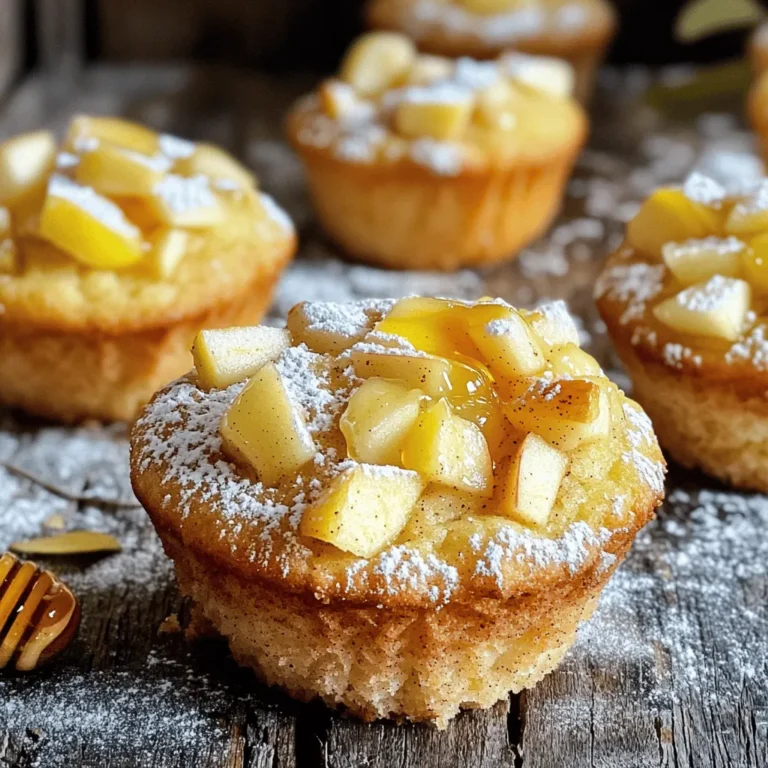 - 2 cups all-purpose flour - 1 cup granulated sugar - 1 tablespoon baking powder - 1 teaspoon baking soda - 1 teaspoon ground cinnamon - 1/2 teaspoon salt - 1 cup buttermilk (you can make this by adding 1 tablespoon of lemon juice to regular milk) - 2 large eggs - 1/2 cup unsalted butter, melted and slightly cooled - 2 cups finely chopped apples (approximately 2 medium-sized apples) - 1 teaspoon pure vanilla extract - Optional: 1/2 cup chopped walnuts or pecans for added crunch When making these muffins, I choose fresh, crunchy apples. They give the best flavor and texture. You can use Granny Smith for a tart taste or Honeycrisp for sweetness. If you want a nutty crunch, add walnuts or pecans. They blend perfectly with the apples and cinnamon. For the buttermilk, if you don’t have any, mix regular milk with lemon juice. It works great! This adds a nice tang to the muffins. Remember, the eggs need to be large for the best rise. Make sure to measure your ingredients carefully. This helps the muffins rise well and taste great. Happy baking! 1. Preheat your oven to 350°F (175°C). This helps the muffins bake evenly. 2. Line a standard muffin tin with paper liners. You can also lightly grease each cup so the muffins won't stick. 3. In a large mixing bowl, whisk together: - 2 cups all-purpose flour - 1 cup granulated sugar - 1 tablespoon baking powder - 1 teaspoon baking soda - 1 teaspoon ground cinnamon - 1/2 teaspoon salt Mix these dry ingredients well until they are fluffy and even. 4. In another bowl, combine: - 1 cup buttermilk - 2 large eggs - 1/2 cup unsalted butter, melted and slightly cooled - 1 teaspoon pure vanilla extract Whisk until smooth. 5. Pour the wet mixture into the dry ingredients. Use a spatula to gently fold them together. Do not stir too hard; a few lumps are fine. 6. Now, add in: - 2 cups finely chopped apples - Optional: 1/2 cup chopped walnuts or pecans Fold them gently into the batter until mixed well. 7. Use a scoop or spoon to fill each muffin cup about 3/4 full. This gives them room to rise. 8. Bake in the preheated oven for 18-20 minutes. Check if they are done by inserting a toothpick into the center. It should come out clean or with a few crumbs. 9. Once baked, let the muffins cool in the tin for about 5 minutes. Then, transfer them to a wire rack to cool completely. How to avoid overmixing Overmixing can make your muffins tough. Mix the batter until you see no dry flour. A few lumps are okay. This keeps your muffins soft and fluffy. Ensuring even baking For even baking, fill each muffin cup about 3/4 full. This allows space for rising. Rotate the pan halfway through baking. This helps all muffins bake evenly. Alternatives for buttermilk If you don’t have buttermilk, you can make your own. Just add 1 tablespoon of lemon juice to 1 cup of milk. Let it sit for 5 minutes before using. This gives you the same tangy flavor. Gluten-free flour options For gluten-free muffins, use a gluten-free all-purpose flour. Look for brands that have xanthan gum. This helps with texture and keeps your muffins from being crumbly. Adding spices or zest for extra taste Want more flavor? Try adding a pinch of nutmeg or ginger. You can also add the zest of an orange or lemon. This brightens up the taste and makes your muffins extra special. {{image_4}} You can change the taste of your muffins by adding different fruits. Try using pears, blueberries, or cranberries. Each fruit brings a new flavor. You can also mix in spices like nutmeg. Nutmeg adds warmth and depth to your muffins. It pairs well with the sweetness of apples and cinnamon. If you need to make these muffins dairy-free, replace buttermilk with almond milk or oat milk. You can still get a nice texture. For lower sugar options, try using coconut sugar or a sugar alternative. This keeps the muffins sweet while cutting down on sugar. Serve your apple cinnamon muffins warm for the best taste. Pair them with a cup of tea or coffee. This combination makes a delightful snack. For a touch of elegance, dust the muffins with powdered sugar. You can also drizzle a bit of honey on top. This adds sweetness and makes them look great on your table. To keep your apple cinnamon muffins fresh, store them in an airtight container. This helps to lock in moisture and flavor. You can place a slice of bread in the container. This slice helps keep the muffins soft. If you want them to last longer, store them at room temperature for up to three days. For extra freshness, keep them in the fridge for about a week. To freeze your muffins, first, let them cool completely. Wrap each muffin in plastic wrap. Then, place them in a freezer-safe bag. Be sure to remove as much air as you can. This prevents freezer burn. When you're ready to eat one, take it out and let it thaw at room temperature. For a quick option, you can microwave it for about 20 seconds. At room temperature, these muffins stay fresh for about three days. If you store them in the fridge, they can last up to a week. If frozen, they stay good for up to three months. Always check for any signs of spoilage before enjoying them again. Apple cinnamon muffins can last about 3 to 5 days when stored properly. Keep them in an airtight container at room temperature. If you want them to stay fresh longer, place them in the fridge. They can last up to a week there. Yes, you can add nuts or raisins to your muffins! Chopped walnuts or pecans give a nice crunch. You can also add about a half cup of raisins for a sweet twist. Just fold them in with the apples before baking. If you don't have apples, you can use pears or mashed bananas. Both options add moisture and sweetness. Just make sure to chop the pears finely. If using bananas, one cup of mashed banana works well. Your muffins are done when a toothpick inserted into the center comes out clean. If it has a few crumbs stuck to it, that’s fine. The tops should also look golden brown and spring back when touched lightly. Absolutely! You can make mini muffins with this recipe. Just fill a mini muffin tin with the batter and reduce the baking time to about 10 to 12 minutes. Enjoy these bite-sized treats! You learned how to make delicious apple cinnamon muffins. We covered each ingredient and the steps to bake them perfectly. I shared tips to ensure even baking and how to customize flavors. You also found out how to store and freeze your muffins for later. Making muffins can be fun and easy. Experiment with fruits and spices to find your favorite mix. Enjoy baking and sharing your tasty creations!