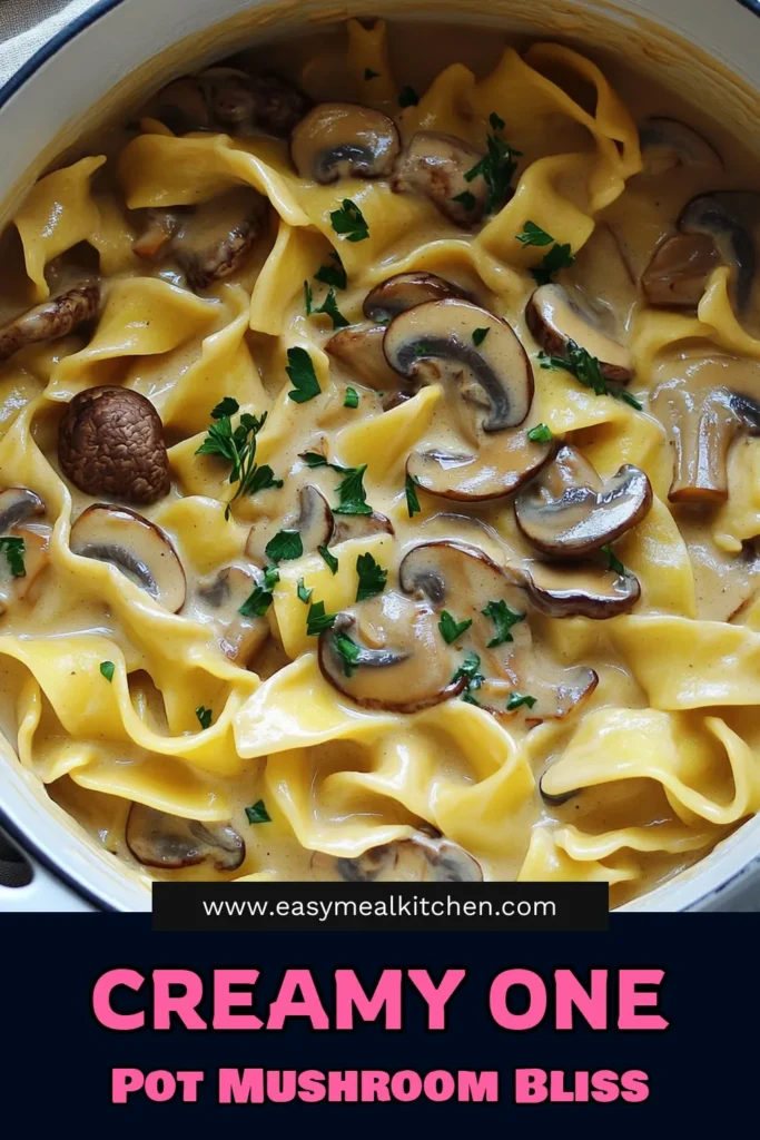 Indulge in a creamy and delicious Velvety One Pot Mushroom Stroganoff that's perfect for busy weeknights! This easy recipe combines flavorful mushrooms, rich cream, and wide egg noodles all cooked in one pot, making cleanup a breeze. In just 30 minutes, you can enjoy a comforting meal that serves four. Don't miss out on this culinary delight—click to explore the full recipe and elevate your dinner tonight! #MushroomStroganoff #OnePotMeals #EasyRecipes #ComfortFood