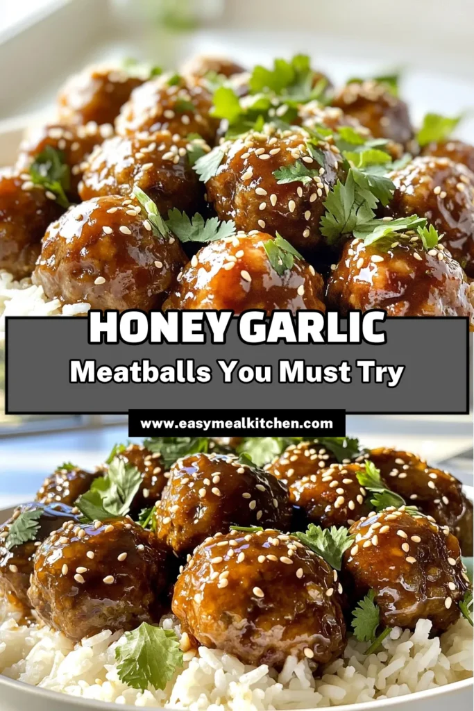 Indulge in these Sweet & Savory Honey Garlic Meatballs that are perfect for any occasion! This recipe combines tender meatballs with a sticky honey garlic sauce, making it a delicious addition to your meal rotation. Ready in just over 6 hours, this slow cooker treat is easy to prepare and sure to impress. Click to explore this flavorful recipe and elevate your dinner tonight! #HoneyGarlicMeatballs #SlowCookerRecipes #EasyDinnerIdeas #ComfortFood