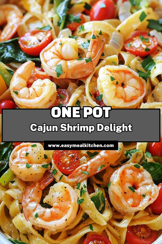 Get ready to spice up your weeknight dinners with this One Pot Cajun Shrimp Pasta recipe! With succulent shrimp, vibrant veggies, and creamy goodness, you can whip up a delightful meal in just 30 minutes. Perfect for busy evenings, this dish is packed with flavor and is sure to impress your family and friends. Click through to discover the full recipe and elevate your cooking game! #CajunShrimpPasta #EasyRecipes #OnePotMeals #DinnerIn30Minutes