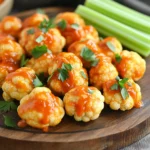 - 1 medium head of cauliflower - 1 cup all-purpose flour - 1 cup water - 1 teaspoon garlic powder - 1 teaspoon onion powder - 1 teaspoon smoked paprika - 1/2 teaspoon salt - 1/4 teaspoon black pepper - 1 cup buffalo hot sauce - 2 tablespoons melted vegan butter - Fresh parsley (for garnish) - Air fryer - Mixing bowls - Whisk - Measuring cups and spoons The main ingredients for this dish are simple. You need a medium head of cauliflower. Break it into bite-sized florets. This helps each piece cook evenly. The flour and water create a batter that sticks well to the cauliflower. For flavors, add garlic powder, onion powder, smoked paprika, salt, and black pepper. These spices add depth without being overpowering. Buffalo hot sauce is the star here. It gives the wings their signature heat. You can adjust the spice by using more or less sauce. The melted vegan butter adds richness. Lastly, fresh parsley makes a lovely garnish. It adds a pop of color and freshness. For equipment, an air fryer is essential. It gives the wings their crispy texture without deep frying. Mixing bowls and a whisk help in making the batter. Measuring cups and spoons ensure accuracy in your ingredients. This combination of ingredients and tools makes for a fun and tasty dish. - Set temperature to 375°F (190°C) - Allow 5 minutes for preheating Start by preheating your air fryer. This helps the cauliflower wings get nice and crispy. Setting the temperature to 375°F (190°C) will give you the perfect cook. Wait about 5 minutes. This is a key step for success. - Break cauliflower into bite-sized florets - Make batter using flour, water, and seasonings Next, grab a medium head of cauliflower. Break it into bite-sized florets. This makes it easy to eat and dip. In a mixing bowl, combine 1 cup of all-purpose flour, 1 cup of water, garlic powder, onion powder, smoked paprika, salt, and black pepper. Whisk it well until the batter is smooth. It should not have lumps. This batter sticks well to the cauliflower. - Dip each floret in the batter - Cook in the air fryer for 12-15 minutes, shaking halfway Now it’s time to coat the florets. Dip each piece into the batter. Make sure each floret is covered. Let extra batter drip off before placing them in the air fryer basket. Arrange them in a single layer. Depending on your air fryer, you may need to cook in batches. Cook the cauliflower for 12-15 minutes. Halfway through, shake the basket gently. This helps them brown evenly. - Mix buffalo sauce and melted butter - Coat cooked cauliflower with sauce While the cauliflower cooks, mix buffalo sauce with melted butter in a bowl. This adds flavor and richness. Once the cauliflower is golden and crispy, take it out. Place the cooked pieces in a large bowl. Pour the buffalo sauce mixture over them. Toss gently until each floret is well-coated. If you want extra crispiness, you can return the sauced cauliflower to the air fryer for 3-5 more minutes at the same temperature. Enjoy your delicious wings! To make your cauliflower wings super crispy, follow these steps: - Ensure even coating of batter. This means dipping each floret well. - Shake the basket halfway through cooking. This helps them brown evenly. You can easily change the heat of your buffalo sauce. Here’s how: - Modify buffalo sauce to taste. If you like it hotter, add more sauce. - Add more butter for a milder flavor. This softens the heat nicely. Making your dish look great is key! Here are my tips: - Use a platter lined with parchment. This keeps your wings from sticking. - Serve with crunchy celery sticks and dipping sauces. They add fun and flavor. {{image_4}} You can make Crispy Air Fryer Buffalo Cauliflower Wings in many fun ways. Let's explore some tasty variations. If you need a gluten-free option, just swap the all-purpose flour with a gluten-free blend. This keeps the wings just as crispy and delicious. Look for a blend that works well for frying. You can change the flavor by using different sauces. Try BBQ sauce instead of buffalo for a sweet twist. You can also play with ranch or teriyaki sauce. Each sauce gives a unique taste to the wings. Experiment and find your favorite! To add some extra flavor, think about spices. A pinch of cayenne adds heat that many love. For a nice finish, sprinkle sesame seeds or chopped green onions on top. These add a great crunch and pop of color to your dish. Store your leftover wings in an airtight container. They stay fresh for 3-4 days. If you want to enjoy them later, make sure to keep them well sealed. For the best texture, reheat your wings in the air fryer. Set the temperature to 375°F (190°C) for a few minutes. If you're in a hurry, you can use the microwave for quick heating, but they won't be as crispy. If you want to save some wings for later, freeze the uncoated cauliflower before you cook it. Once you're ready to eat, simply thaw the florets and crisp them up in the air fryer. This way, you'll have fresh-tasting wings whenever you crave them! Yes, you can prepare the cauliflower wings ahead of time. Make the batter and coat the florets. Store them in the fridge. When ready to cook, just air fry them. This saves time and keeps them fresh for your event. To spice up your buffalo cauliflower wings, simply add more buffalo hot sauce. You can also mix in cayenne pepper or crushed red pepper flakes. Adjust the heat to your taste. This way, you can enjoy a fiery kick! If you want a different veggie, try using broccoli. It has a similar texture and soaks up the sauce well. You can also use zucchini or eggplant, but keep in mind they may need different cooking times. Yes, you can bake these wings. Preheat your oven to 400°F (200°C). Place the coated florets on a baking sheet. Bake them for about 20-25 minutes, flipping halfway. This method will give them a nice crisp, too. Each serving of crispy air fryer buffalo cauliflower wings has about 120 calories. This can vary based on the exact ingredients used and portion size. For a healthier option, use less butter or a lighter sauce. In this post, I shared how to make crispy air fryer buffalo cauliflower wings. You need simple ingredients like cauliflower, flour, and buffalo sauce. Follow easy steps for preparation, cooking, and serving. I also gave tips for a perfect finish and suggestions for variations. You can enjoy this dish as a snack or meal. It's healthy, tasty, and fun to make. Try it out and impress your friends with your cooking skills!