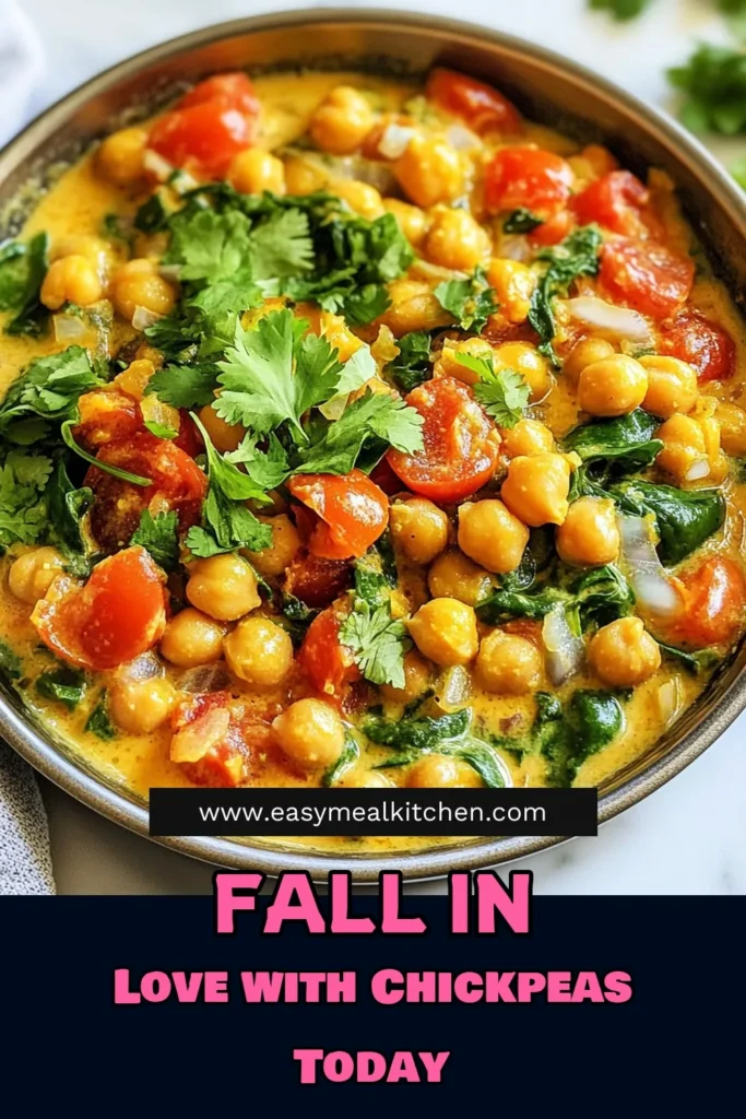Discover the incredible Marry Me Chickpeas recipe, a delicious vegan chickpea dish that's perfect for quick weeknight meals. This healthy chickpea recipe combines chickpeas with creamy coconut milk and vibrant spices for a flavorful dish that will win hearts. In just 30 minutes, whip up this delightful meal that features spinach and fresh herbs. Save this for your next dinner inspiration! #VeganRecipes #ChickpeaRecipes #QuickMeals #HealthyEating
