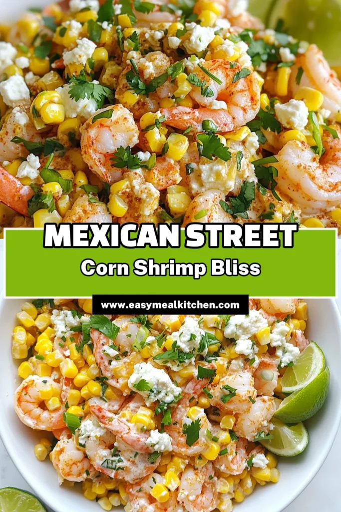 Discover the ultimate Mexican street corn shrimp recipe that combines delicious shrimp and creamy corn for an easy shrimp dinner that's perfect for summer. This shrimp corn sauté features vibrant flavors and simple ingredients, making it an unforgettable creamy corn shrimp dish. In just 25 minutes, you can impress your family or guests. Save this easy recipe for your next cooking adventure! #ShrimpRecipes #SummerCooking #CornRecipes #MexicanFood