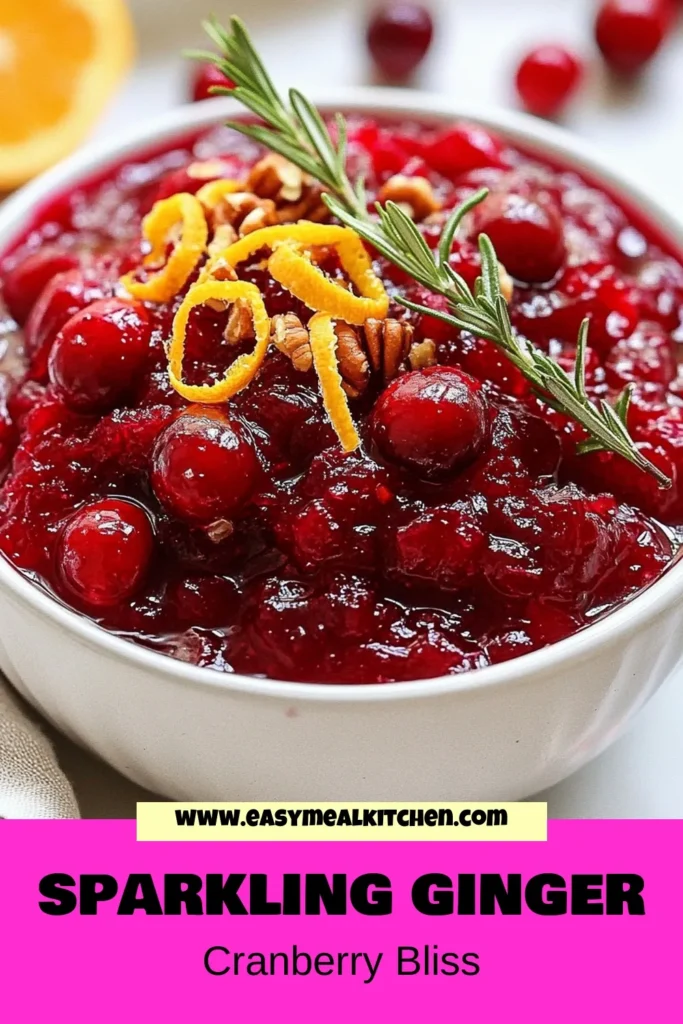 Elevate your holiday table with this Sparkling Ginger Cranberry Sauce! This easy and delicious recipe combines fresh cranberries with sparkling apple cider, zesty ginger, and cinnamon for a festive twist on traditional Holiday Cranberry Sauce. Perfect as a Homemade Cranberry Relish or paired with turkey, this unique Ginger Apple Cider Sauce is sure to impress. Try it today and make your celebrations memorable! #CranberrySauce #FreshCranberryRecipes #HolidayRecipes #HomemadeRelish