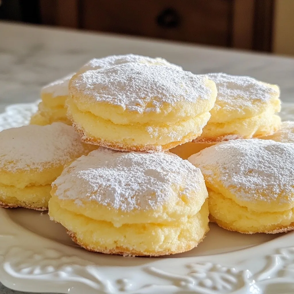 To make these soft and chewy sugar cookies, you will need: - 2 ¾ cups all-purpose flour - 1 teaspoon baking soda - ½ teaspoon baking powder - 1 cup unsalted butter, softened to room temperature - 1 ½ cups granulated white sugar - 1 large egg - 1 teaspoon pure vanilla extract - ½ teaspoon salt You can add a special twist with these optional ingredients: - ½ teaspoon almond extract (for a hint of nuttiness) - Powdered sugar (for dusting on top) When measuring flour, spoon it into your measuring cup and level it off. This helps avoid using too much flour, which can make the cookies dry. For butter, make sure it is softened, not melted. Softened butter mixes better, giving you that light and fluffy texture. Always use fresh ingredients for the best flavor. {{ingredient_image_2}} Start by gathering your tools. Grab a mixing bowl, electric mixer, and a spatula. You will also need a cookie scoop or tablespoon for portioning dough. Don’t forget to line your baking sheets with parchment paper. This keeps cookies from sticking and makes cleanup easy. In a medium bowl, add the all-purpose flour, baking soda, baking powder, and salt. Use a whisk to blend these dry ingredients well. This step is important for even mixing. Set the bowl aside for later use. In a larger bowl, put the softened butter and granulated sugar. Use an electric mixer on medium speed. Beat them together for 2 to 3 minutes. The mixture should look light and fluffy. This is key to getting that soft texture in your cookies. Now, add the egg to your creamed mixture. Mix until it’s fully blended. Next, pour in the vanilla and almond extracts. Stir until smooth. Gradually add the flour mixture to this wet mixture. Use a spatula or wooden spoon to mix gently. Stop mixing when you see only a few small flour streaks. Using a cookie scoop or spoon, form rounded balls of dough. Place them on your prepared baking sheets, spaced about 2 inches apart. Preheat your oven to 350°F (175°C) and bake for 8 to 10 minutes. Keep an eye on them. They should have golden edges but soft centers. After baking, let them cool on the sheets for 3 to 5 minutes before moving them to a wire rack. Once cool, dust with powdered sugar for a sweet finish. To get that soft and chewy texture, start with room temperature butter. This helps it mix well with sugar. Aim for a light and fluffy mixture when creaming butter and sugar. The egg adds moisture, so don’t skip it. Also, mix the dough until just combined. Overmixing can make the cookies tough. Bake them until the edges are golden but the centers look soft. This keeps them chewy. Many people make a few common mistakes. One big one is using cold butter. Always let it sit out first. Another mistake is not measuring flour properly. Too much flour leads to dry cookies. Use the spoon-and-level method for accuracy. Also, don’t skip the cooling time. If you move them too soon, they may break apart. Lastly, watch the baking time closely. Check them a minute early; every oven is different. Having the right tools makes baking easier. Here are my must-haves: - Electric mixer for creaming butter and sugar - Mixing bowls in various sizes - Cookie scoop for even portions - Parchment paper for easy cleanup - Wire rack for cooling cookies With these tools, you’ll find baking a breeze! Pro Tips Use Room Temperature Ingredients: Ensure that your butter and egg are at room temperature for better incorporation and a smoother batter. Don't Overmix the Dough: When combining wet and dry ingredients, mix just until combined to keep the cookies tender and fluffy. Watch the Baking Time: For soft cookies, take them out when the edges are golden but the centers are still slightly underbaked; they'll continue to firm up as they cool. Experiment with Flavors: Consider adding mix-ins like chocolate chips, nuts, or dried fruits to customize your Sugar Rush Clouds to your liking! {{image_4}} You can easily add new flavors to your sugar cookies. For a bright taste, use lemon zest. Just one tablespoon of zest can add a fresh twist. If you love chocolate, add 1 cup of chocolate chips to the dough. The chips melt into pockets of gooey goodness. You can also try spices like cinnamon or nutmeg for a warm flavor. To make gluten-free sugar cookies, swap all-purpose flour for a gluten-free blend. Look for a blend that works well for baking. This change keeps the texture soft and chewy. Often, you won’t even notice the difference in taste. Just be sure to check the baking powder for gluten. Decorating your cookies can be fun! You can use royal icing or simple glaze. To make a glaze, mix powdered sugar with a bit of milk. You can color the icing with food dye for a festive look. Sprinkles or edible glitter can add sparkle and cheer. Arrange your cookies on a pretty plate to impress your guests! To keep your sugar cookies soft and chewy, store them in an airtight container. Place a piece of wax paper between layers of cookies. This helps them stay fresh longer. Avoid leaving cookies out in the open air. They can dry out quickly. Freezing sugar cookies is simple. First, cool them completely. Then, place them in a single layer on a baking sheet. Freeze until firm, about 1-2 hours. After that, transfer them to a freezer bag. Make sure to remove as much air as possible. Label the bag with the date. You can freeze cookies for up to three months. Baked sugar cookies last about one week at room temperature. If stored in an airtight container, they will stay soft. For longer storage, freeze them as mentioned above. Just remember to thaw them before eating. Enjoy them fresh and soft! To make your sugar cookies softer, use more butter and less flour. You can also chill the dough for 30 minutes before baking. Chilling helps the cookies spread less, keeping them thick. Another tip is to bake them for a shorter time. Remove them from the oven when they look slightly underbaked. They will continue to cook on the tray. Baking soda is a base. It needs an acid, like vinegar or lemon juice, to work. It helps cookies spread. Baking powder has both the base and acid. It works on its own. Baking powder makes cookies rise and stay fluffy. Use baking soda for chewy cookies and baking powder for softer, thicker ones. Yes, you can use margarine instead of butter. It works well and gives a similar taste. Coconut oil is a good choice too. If you use coconut oil, melt it first. This change may alter the texture slightly, making them a bit less chewy. Always choose unsalted versions to keep flavors balanced. You now have all the tools to bake perfect sugar cookies. We explored key ingredients, and you learned about optional flavors and measurements. The step-by-step guide walked you through mixing, baking, and cooling. With tips for soft, chewy cookies, you can avoid common mistakes. Variations allow you to get creative, whether with flavors or decorations. Lastly, proper storage keeps your cookies fresh. Enjoy baking and sharing your delicious treats!