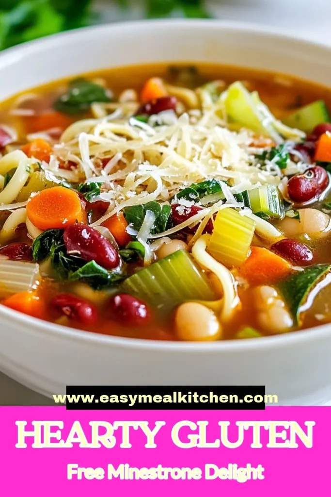 Discover the ultimate comfort food with this gluten-free minestrone soup! Packed with vibrant vegetables and gluten-free pasta, this healthy vegetarian soup is not only delicious but also easy to prepare. Enhance your meals with this nutritious vegetable broth soup that’s perfect for any occasion. Save this easy gluten-free recipe today and enjoy a warm bowl of goodness. #GlutenFreeMinestrone #HealthySoup #EasyRecipes #GlutenFreePasta