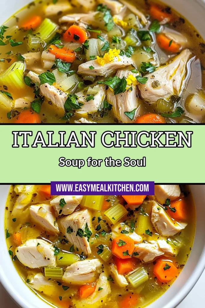 Discover the comforting flavors of Italian chicken soup with this easy Penicillin chicken soup recipe! Made with tender chicken, nutritious veggies, acini di pepe, and low-sodium chicken broth, this homemade chicken soup is perfect for chilly days. Enjoy a bowl that warms your soul while being light on sodium. Save this recipe for a heartwarming meal! #ItalianChickenSoup #PenicillinChickenSoup #AciniDiPepeSoup #LowSodiumRecipes