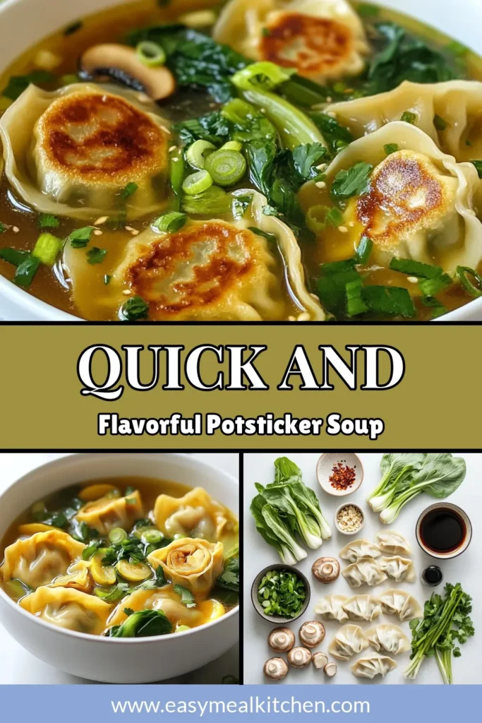 Dive into this delicious Minute Potsticker Soup recipe that's perfect for any time of the week! With easy potstickers, flavorful vegetable broth soup, and fresh bok choy, it's a quick Asian soup you'll love. In just 20 minutes, whip up a comforting bowl that’s both satisfying and nutritious. Give it a try today and taste the magic! Don't forget to save this recipe for later! #PotstickerSoup #EasyPotstickers #QuickAsianSoup #BokChoyRecipes
