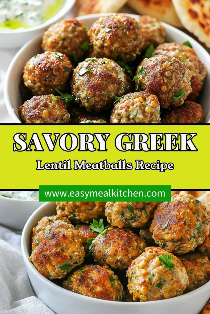 Discover the deliciousness of baked lentil meatballs paired with a creamy Greek tzatziki recipe! These vegan meatballs are not only healthy but also gluten-free, making them a perfect addition to your collection of healthy Greek recipes. Serve them warm with tzatziki for a delightful meal. Don't miss out on this mouthwatering recipe—save it for later and impress your guests! #BakedLentilMeatballs #GreekTzatzikiRecipe #VeganMeatballs #HealthyGreekRecipes