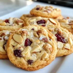 - 1 cup all-purpose flour - 1/2 cup almond flour - 1/2 teaspoon baking powder - 1/4 teaspoon salt - 1/2 cup unsalted butter, softened - 3/4 cup granulated sugar - 1 large egg - 1 teaspoon pure almond extract - 3/4 cup dried cherries, roughly chopped - 1/2 cup slivered almonds The main flour in this recipe is all-purpose flour. It gives the cookies a nice structure. Almond flour adds a rich, nutty flavor and helps with texture. Baking powder makes the cookies rise, while salt enhances their taste. Using unsalted butter is key. It lets you control the saltiness better. Granulated sugar creates sweetness and a lovely texture. A single large egg binds everything. Pure almond extract adds a fragrant note that pairs well with cherries. Dried cherries offer a tart burst of flavor, and slivered almonds give a nice crunch. If you don&rsquo;t have almond flour, you can use more all-purpose flour. Just keep the same amount. For a dairy-free option, try coconut oil instead of butter. You can also use light brown sugar for a deeper flavor. If you want to skip eggs, mashed banana or unsweetened applesauce works well. For a different twist, swap dried cherries for cranberries or raisins. These changes can give your cookies a unique taste while keeping them delicious! {{ingredient_image_2}} First, set your oven to 350&deg;F (175&deg;C). This temperature helps the cookies bake evenly. Line a baking sheet with parchment paper. This step makes cleanup easy and keeps cookies from sticking. In a medium bowl, combine the all-purpose flour, almond flour, baking powder, and salt. Whisk them together until they are mixed well. This ensures every bite has great flavor. Now, take a large bowl and add softened butter and granulated sugar. Use an electric mixer on medium speed to beat them together for about 2-3 minutes. The mixture should look light and fluffy. This step is key for airy cookies. Next, add one large egg and one teaspoon of pure almond extract to the butter and sugar mix. Beat these ingredients together until they blend well. This adds moisture and a lovely almond flavor. Gradually add the dry mixture to the wet ingredients. Mix on low speed until just combined. Be careful not to overmix, as this can make the cookies tough. We want them to be soft and chewy. With a spatula, gently fold in 3/4 cup of chopped dried cherries and 1/2 cup of slivered almonds. Make sure they are evenly spread throughout the dough. This adds great texture and flavor. Using a cookie scoop or tablespoon, drop rounded balls of dough onto the prepared baking sheet. Space them about 2 inches apart. This gives them room to spread as they bake. Bake the cookies for 10-12 minutes. They should be lightly golden on the edges but soft in the center. Once baked, let them rest on the sheet for about 5 minutes. Then, move them to a wire rack to cool completely. For a nice touch, arrange the cookies on a platter and sprinkle with slivered almonds or a light dusting of powdered sugar. To make sure your cookies stay soft, follow these simple tips: - Use room temperature butter. This helps it blend well with sugar. - Do not overmix your dough. Mix just until combined for tender cookies. - Check cookies at the 10-minute mark. They should look soft and slightly underbaked. - Let cookies cool on the baking sheet for a few minutes. This helps them set without getting too hard. Here are some common mistakes to watch out for: - Forgetting to measure flour correctly. Too much flour can lead to dry cookies. - Not chilling the dough. If you skip this step, cookies may spread too much. - Overbaking. Keep an eye on your cookies; they should be just golden on the edges. To store or freeze leftover dough, follow these steps: - Wrap the dough in plastic wrap. This keeps it fresh. - Place the wrapped dough in an airtight container. This helps prevent freezer burn. - For freezing, dough can last up to three months. When ready to bake, thaw in the fridge overnight and bake as usual. Pro Tips Use Fresh Ingredients: Always use fresh dried cherries and slivered almonds for the best flavor and texture in your cookies. Chill the Dough: For thicker cookies, consider chilling the dough for 30 minutes before baking to help them maintain their shape. Monitor Baking Time: Keep an eye on the cookies as they bake; even a minute can make a difference in achieving that perfect soft center. Experiment with Flavors: Feel free to add a pinch of cinnamon or a splash of vanilla extract to enhance the flavor profile of the cookies. {{image_4}} You can change up your almond cherry cookies with fun mix-ins. Consider adding chocolate chips for a sweet twist. Using white chocolate chips gives a creamy touch. You might also try dried cranberries for a tart bite. Chopped pistachios can add a nice crunch and color. Each mix-in brings a new flavor to your cookies. To make gluten-free almond cherry cookies, swap all-purpose flour for a gluten-free blend. Look for a blend that mimics the texture of regular flour. You can also use almond flour alone to keep that nutty flavor. Just remember, you might need to adjust the liquid in the recipe. The cookies will still be soft and tasty! Making vegan almond cherry cookies is easy. Replace the egg with a flaxseed meal or applesauce. Use coconut oil or vegan butter instead of regular butter. Choose a plant-based almond extract for flavor. These cookies will taste just as good and be friendly for everyone. Enjoy the soft, chewy goodness without the animal products! Store your cookies in an airtight container. This keeps them soft and fresh. Line the container with parchment paper. It helps prevent sticking. If you have many cookies, consider stacking them with parchment between layers. This method protects their shape and texture. Almond cherry cookies last up to one week when stored properly. If you want to keep them longer, freeze them. In the freezer, they can last for up to three months. Just make sure to wrap them tightly in plastic wrap or foil. To keep your cookies fresh, avoid exposing them to air. Humidity can make them soggy. You can also add a slice of bread in the container. The bread helps absorb moisture and keeps the cookies soft. Just remember to change the bread slice every few days. Yes, you can use fresh cherries. However, fresh cherries have more moisture. This can change the cookie's texture. To adjust, you may need to add a bit more flour. To soften butter fast, cut it into small cubes. Place the cubes in a bowl. Let it sit at room temperature for about 10-15 minutes. You can also microwave it for a few seconds, but watch closely to avoid melting. Yes, you can make the dough ahead of time. Once mixed, wrap it tightly in plastic wrap. Store it in the fridge for up to 3 days. You can also freeze the dough for up to 3 months. Just thaw in the fridge before baking. To get a soft texture, avoid overmixing the dough. Also, use room temperature butter. This helps create air pockets, making cookies fluffy. Chill the dough for 30 minutes before baking for a thicker cookie. Vanilla and chocolate work well with almond and cherry. You can also try orange zest for a citrus touch. Cinnamon adds warmth, while coconut gives a fun twist. To make tasty almond cherry cookies, I covered the key ingredients, step-by-step instructions, and helpful tips. We looked at ways to create soft cookies and store them properly. You can even try fun variations like gluten-free or vegan versions. By using the ideas in this post, you can bake delicious cookies that everyone will love. Happy baking! Your perfect almond cherry cookies await!