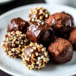 To make salted caramel fudge truffles, gather these ingredients: - 1 cup sweetened condensed milk - 1 cup dark chocolate chips - 1/2 cup unsweetened cocoa powder - 1/4 cup salted caramel sauce (store-bought or homemade) - 1 teaspoon vanilla extract - 1/4 teaspoon sea salt (plus an extra pinch for garnish) - 1/2 cup finely chopped nuts (like pecans or almonds), for rolling (optional) You can swap some ingredients if needed. Use milk chocolate chips instead of dark chocolate for a sweeter taste. Almond milk can replace sweetened condensed milk. For a nut-free option, skip the chopped nuts and roll the truffles in cocoa powder. You can also mix in a splash of coffee or a dash of cinnamon for extra flavor. Quality matters in baking. Using good chocolate chips gives a rich taste. Fresh salted caramel sauce makes a big difference too. When you use high-quality ingredients, your truffles will taste better and look more appealing. Always choose what you enjoy and what feels right for your kitchen. {{ingredient_image_2}} 1. First, take a medium saucepan and set it on low heat. 2. Add 1 cup of sweetened condensed milk along with 1 cup of dark chocolate chips. 3. Stir the mixture constantly. Use a spatula or wooden spoon for the best results. 4. Keep stirring until the chocolate melts and the mix is smooth. 5. Once melted, take the saucepan off the heat. 6. Fold in 1/4 cup of salted caramel sauce, 1 teaspoon of vanilla extract, and 1/4 teaspoon of sea salt. 7. Mix until all ingredients are combined well. 8. Line a square baking pan with parchment paper. Let some paper hang over the edges. 9. Pour the fudge mix into the pan. Use a spatula to spread it evenly. 10. Let it cool at room temperature for about 30 minutes. 11. Then, put it in the fridge for 1-2 hours until set. 12. After chilling, remove the fudge using the parchment overhang. 13. Cut it into small squares with a sharp knife. - Always use low heat to avoid burning the chocolate. - Stir constantly to help the chocolate melt evenly. - If using a double boiler, make sure the water doesn&rsquo;t touch the bottom of the bowl. - If the chocolate clumps, remove it from heat and stir until smooth. - After cutting the fudge, take each square and roll it into a ball. - Roll the fudge gently between your palms for a smooth shape. - If you want to coat them, prepare a shallow dish with chopped nuts or cocoa powder. - Roll each truffle in the nuts or cocoa until fully covered. - Finish by adding a pinch of sea salt on top for that perfect sweet and salty balance. Making salted caramel fudge truffles is fun but easy to mess up. Here are some common mistakes to watch for: - Not stirring enough: Always stir while melting chocolate. This helps avoid burning. - Skipping the sea salt: Don&rsquo;t forget the extra pinch of sea salt. It makes a big difference. - Cutting the fudge too soon: Let the fudge cool completely before cutting. This helps it set properly. Salt is key to balancing sweetness. Here&rsquo;s how to enhance your truffles: - Use high-quality sea salt: It adds a nice crunch and flavor. - Experiment with different salts: Try flaky sea salt or smoked salt for a twist. - Add salt at different stages: You can mix it in or sprinkle it on top for extra flair. Storing your truffles correctly keeps them fresh and tasty. Follow these tips: - Use airtight containers: This prevents your truffles from drying out. - Refrigerate them: Chilling helps maintain their shape and texture. - Layer with parchment paper: If stacking, place parchment between layers to avoid sticking. Pro Tips Chill for Better Shape: Ensure the truffles are well-chilled before rolling to maintain their shape and prevent them from becoming too sticky. Use Quality Chocolate: The flavor of your truffles greatly depends on the quality of chocolate used; opt for high-quality dark chocolate for the best results. Customize Your Coating: Experiment with different coatings like crushed cookies, sprinkles, or shredded coconut for unique flavor profiles and textures. Let Flavors Meld: Allow the truffles to sit in the fridge for a few hours or overnight before serving for the flavors to fully develop and enhance the taste. {{image_4}} You can use many nuts to coat your truffles. Pecans and almonds are my favorites. They add a nice crunch and flavor. Walnuts and hazelnuts also work well. If you want a sweeter touch, try using crushed macadamia nuts. Just remember to chop the nuts finely. This helps them stick better to the truffles. Want to boost the flavor? You can add coffee or spices to your truffles. Mixing in espresso powder gives a rich taste. Cinnamon adds warmth and pairs well with chocolate. A pinch of cayenne pepper can add a fun kick. Just be careful with how much you add. A little goes a long way! You don&rsquo;t have to stick with dark chocolate. Milk chocolate is a great option for a sweeter truffle. White chocolate can create a creamy, dreamy treat. You can even mix different types of chocolate for a unique flavor. Just keep the ratios balanced for the best result. To keep your salted caramel fudge truffles fresh, store them in an airtight container. Make sure the truffles are completely cool before placing them in the fridge. This helps to keep the texture smooth and firm. If you stack them, place parchment paper between layers to prevent sticking. When stored properly in the fridge, these truffles can last about one week. After a few days, the taste gets even better as the flavors mix. If you notice any changes in smell or texture, it's best to discard them. If you want to save truffles for later, freezing is a great option. Place the truffles in a single layer on a baking sheet. Freeze them for about two hours until firm. Then, transfer them to an airtight container or a zip-top bag. They can last up to three months in the freezer. When ready to enjoy, let them thaw in the fridge for a few hours before serving. Yes, you can make these truffles vegan. Use coconut condensed milk instead of sweetened condensed milk. Replace dark chocolate chips with dairy-free chocolate chips. Ensure your caramel sauce is vegan-friendly, too. This way, you enjoy rich flavors without animal products. To make homemade salted caramel sauce, follow these steps: - Ingredients: - 1 cup granulated sugar - 6 tablespoons unsalted butter - 1/2 cup heavy cream - 1 teaspoon sea salt 1. In a medium pot, heat sugar over medium heat. Stir constantly until it melts and turns amber. 2. Add butter and whisk until melted and combined. 3. Slowly pour in cream while whisking. Be careful, as it will bubble up. 4. Add sea salt and mix well. Let it cool before using. This sauce adds a sweet and salty kick to your truffles. Serve your salted caramel fudge truffles on a nice plate or in a decorative box. You can add a sprig of mint for a pop of color. For extra flair, drizzle some salted caramel sauce over the truffles. This makes them look fancy and taste even better. If you want to impress guests, pair them with coffee or dessert wine. Enjoying these truffles chilled enhances their flavor and texture. In this post, we covered how to make delicious truffles. We looked at key ingredients, detailed steps, and important tips to avoid common mistakes. I shared ways to boost flavor and store your truffles for longer. Remember, using high-quality ingredients makes a big difference. You can customize flavors and find the perfect blend for your taste. Now, gather your ingredients and get started. Enjoy the process, and savor each bite of your homemade treats!