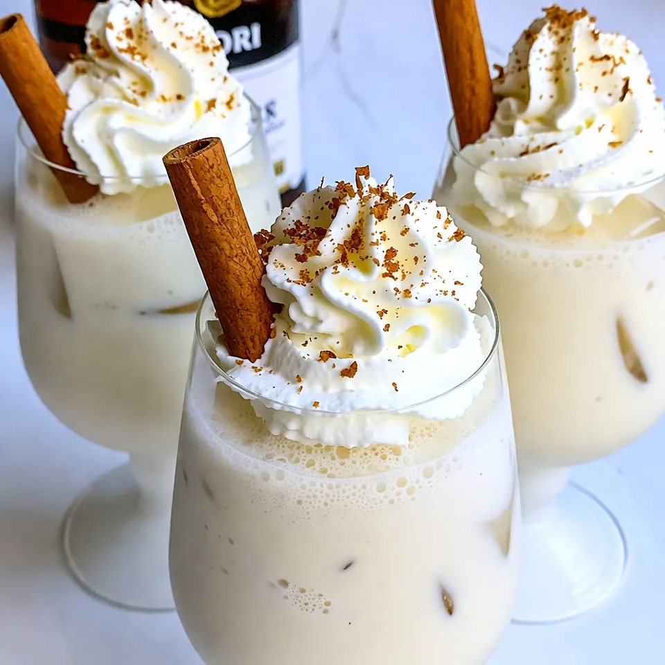 To make the Amaretto Eggnog Spritz, gather these tasty ingredients: - 2 cups eggnog (store-bought or homemade) - 1 cup sparkling water or club soda - 1/2 cup amaretto-flavored extract - 1 tsp vanilla extract - 1/2 teaspoon ground cinnamon - 1/4 teaspoon ground nutmeg - Ice cubes - Whipped cream (for garnish) - Cinnamon sticks (for garnish) - Freshly grated nutmeg (for garnish) These simple items come together to create a festive drink. You can use store-bought eggnog for ease or make your own for a personal touch. The sparkling water adds a fun fizz, while the amaretto extract gives it that sweet, nutty flavor. The spices like cinnamon and nutmeg enhance the holiday feel. Don’t forget the garnishes! Whipped cream adds richness, and the cinnamon sticks give a nice touch. Freshly grated nutmeg on top makes it look and taste special. Each sip will feel like a warm hug, perfect for holiday gatherings. {{ingredient_image_2}} - Step 1: Mix eggnog and sparkling water Start by pouring 2 cups of eggnog into a large pitcher. Then, add 1 cup of sparkling water or club soda. This gives your drink a nice fizz. - Step 2: Add extracts and spices Next, add 1/2 cup of amaretto-flavored extract to the mix. Follow this with 1 teaspoon of vanilla extract. For extra warmth, sprinkle in 1/2 teaspoon of ground cinnamon and 1/4 teaspoon of ground nutmeg. These spices bring out the festive flavor. - Step 3: Stir the mixture Use a large spoon to gently stir everything together. Make sure all the flavors blend well. You want a smooth, tasty drink. - Step 4: Prepare serving glasses with ice Grab your favorite glasses and fill each one with ice cubes. This keeps your drink cold and refreshing. - Step 5: Pour eggnog mixture over ice Carefully pour the eggnog mixture over the ice in your glasses. Fill each glass about three-quarters full. Leave some space for whipped cream and garnishes. - Step 6: Top with whipped cream and garnishes Finish off each glass with a generous dollop of whipped cream. For a special touch, add a cinnamon stick and a light sprinkle of freshly grated nutmeg on top. This makes your drink look festive and inviting! Enjoy your Amaretto Eggnog Spritz right away. Each sip brings the flavors of the season to life! How do I achieve the best flavor balance? To get the best flavor, mix the eggnog with the sparkling water. This step adds fizz and lightness. Next, add amaretto extract and vanilla for sweet, nutty notes. Finally, sprinkle in cinnamon and nutmeg for that warm spice. Taste the mixture as you go. Adjust the spices to match your taste. What are tips for selecting the right eggnog? Choose eggnog that suits your taste. Store-bought eggnog can be creamy and sweet. If you want control over flavors, try making your own. Look for brands with natural ingredients. Avoid those with too many additives. A good eggnog should taste rich but not overly sugary. What are best practices for serving and presentation? Serve this drink in clear glasses or festive mugs. The colors look beautiful against the glass. Fill each glass with ice cubes to keep it cold. Pour the eggnog mixture three-quarters full; this allows space for whipped cream. Top with a generous dollop of whipped cream. Add a cinnamon stick and a sprinkle of nutmeg for a lovely touch. Enjoy your Amaretto Eggnog Spritz! Pro Tips Chill Your Ingredients: Make sure your eggnog and sparkling water are chilled before mixing to keep the drink refreshing and cold. Experiment with Garnishes: Try adding a sprinkle of cocoa powder or chocolate shavings on top of the whipped cream for an extra layer of flavor. Non-Alcoholic Option: For a family-friendly version, simply omit the amaretto-flavored extract and replace it with almond syrup for that nutty flavor. Make It Ahead: You can prepare the eggnog mixture in advance and refrigerate it, but add the sparkling water just before serving to keep it bubbly. {{image_4}} You can easily change the Amaretto Eggnog Spritz to suit your taste. Here are some fun ideas: - Adding other spirits or liqueurs: Try a splash of bourbon or rum. Both add warmth and depth. You can mix and match these spirits to find your favorite flavor. - Non-alcoholic versions for a family-friendly option: Use extra eggnog and sparkling water. This keeps the fizzy delight while making it safe for kids. You can also add a splash of almond milk for a creamy touch. - Seasonal twists with different spices: Experiment with flavors like cardamom or ginger. These spices give a warm and cozy feel. You can also try pumpkin spice in the mix for a festive fall vibe. These variations keep your Amaretto Eggnog Spritz fresh and exciting. Enjoy mixing and matching flavors to create your perfect drink! How do you store the remaining eggnog mixture? You can store leftover eggnog mixture in a sealed container. A glass jar works well. Keep it in the fridge. Make sure to use it within three days for the best taste. What are the best practices for storing garnishes? Store garnishes like whipped cream and cinnamon sticks separately. Place whipped cream in a covered bowl in the fridge. For cinnamon sticks, keep them in a cool, dry spot. They can last for months if stored correctly. What is the shelf life of the prepared Amaretto Eggnog Spritz? The prepared Amaretto Eggnog Spritz tastes best fresh. If you must store it, drink it within 24 hours. The sparkling water loses fizz over time, so enjoy it soon! Can I use homemade eggnog? Yes, you can use homemade eggnog. It adds a personal touch. Just make sure it is thick and creamy for the best taste. How do I make this drink non-alcoholic? To make a non-alcoholic version, use amaretto-flavored syrup instead of the extract. You can also skip the extract and add extra vanilla for flavor. What can I substitute for amaretto extract? If you lack amaretto extract, almond extract works well. Use it sparingly, as it is stronger than amaretto. Can I prepare this cocktail in advance? You can mix the eggnog and sparkling water ahead of time. Just wait to add the whipped cream and garnishes until serving. This keeps everything fresh and bubbly. In this post, we explored making a delicious Amaretto Eggnog Spritz. We covered essential ingredients, simple steps for preparation, and tips for perfecting this drink. You learned about flavor variations, storage tips, and answered common questions. This recipe is easy and fun for all. Enjoy sharing it with friends and family this season. You’ll impress everyone with a festive, tasty treat. Get creative and make it your own!