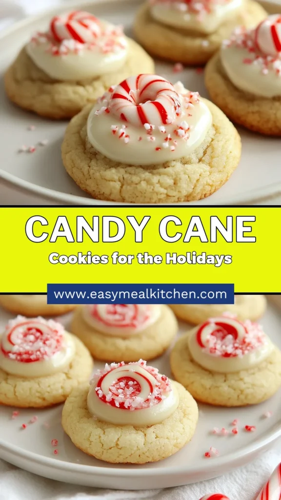 Get into the holiday spirit with these delicious Candy Cane Kiss Cookies! Perfect for festive baking, this easy peppermint cookie recipe combines the sweetness of Candy Cane Kisses with crunchy candy canes for a delightful Christmas dessert idea. Bake a batch to share with friends and family or enjoy them yourself. Don't miss out on these holiday cookie recipes! Save this recipe now! #CandyCaneKissCookies #HolidayBaking #FestiveCookies #PeppermintTreats