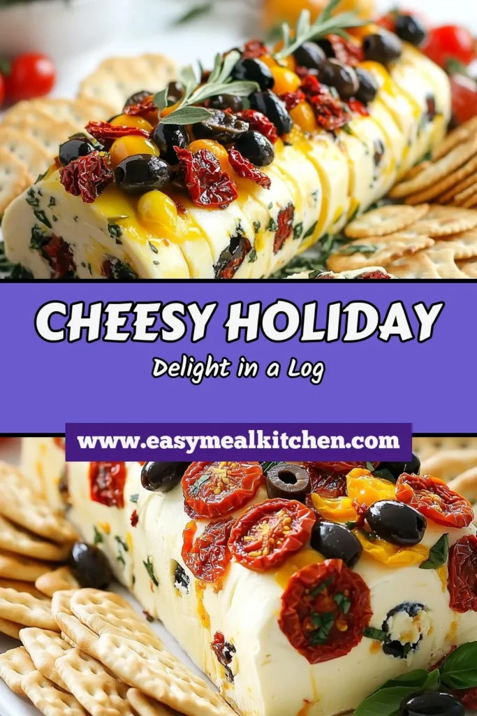 Impress your guests this season with our Holiday Antipasto Cheese Log! This easy antipasto cheese log recipe combines cream cheese, mozzarella, and flavorful ingredients for a delightful cream cheese appetizer. Perfect as a festive cheese ball or a crowd-pleasing cheese log for parties, it pairs perfectly with crackers and breadsticks. Don't miss out—save this recipe for your holiday celebrations! #HolidayCheeseLog #CheeseAppetizer #FestiveCheeseBall #AntipastoRecipe