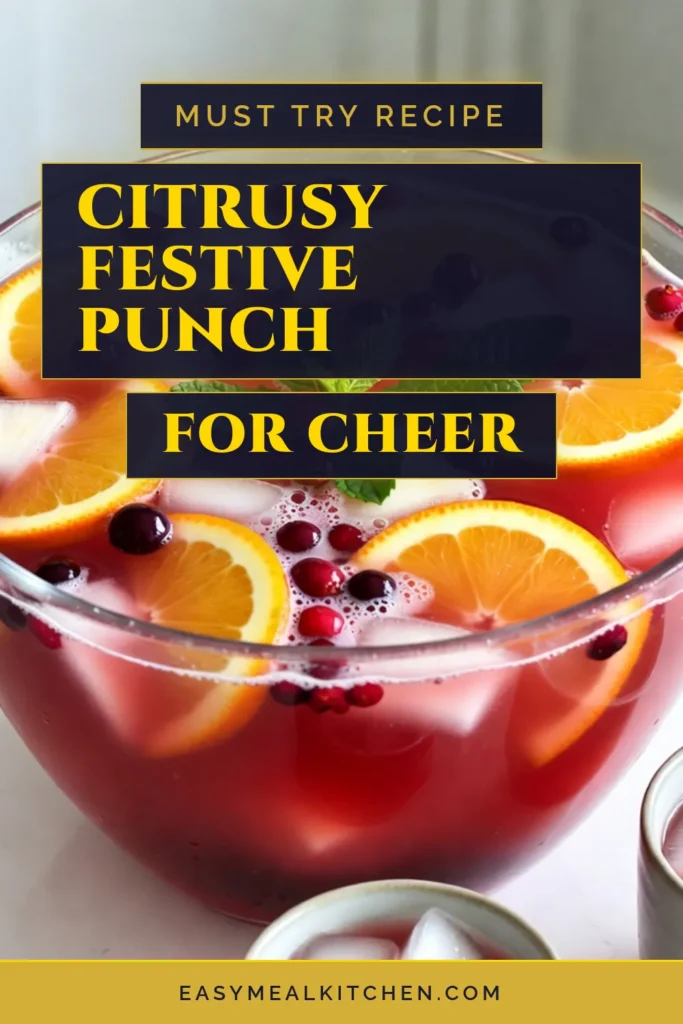 Celebrate the holidays with this delicious Nonalcoholic Christmas Punch! Our Cranberry Citrus Punch is a perfect festive punch recipe that everyone will love. Made with cranberry juice, orange juice, and sparkling water, this holiday drink recipe is both refreshing and beautiful. Impress your guests with this sparkling citrus beverage that's easy to make and a hit at any party. Try it out and brighten your gatherings! #HolidayPunch #NonAlcoholicDrinks #PartyRecipes #CranberryPunch