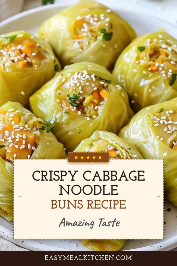 Discover the deliciousness of pan-fried cabbage buns with this easy cabbage noodle recipe that is both vegetarian and gluten-free! These savory vegetarian cabbage buns are perfect for a light meal or snack. Each bun is filled with a tasty mix of noodles, veggies, and seasonings, then pan-fried to crispy perfection. Try making these easy noodle buns today! Don’t forget to save your favorite recipes. #cabbagenoodlerecipe #vegetariancabbagebuns #glutenfreecabbagerecipe #easymealideas