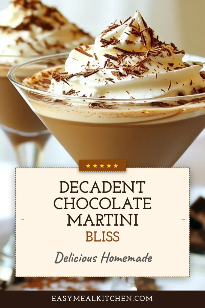 Discover the perfect blend of flavors with this Baileys chocolate martini recipe! This easy chocolate martini combines chocolate milk, non-alcoholic Irish cream coffee creamer, and chocolate syrup for a rich indulgence. Top it with whipped cream and a cocoa powder garnish for a delightful twist on a classic cocktail. Perfect for any occasion, this whipped cream chocolate drink is sure to impress. Try it today and elevate your cocktail game! #ChocolateCocktail #DessertDrink #MartiniLovers #NonAlcoholic