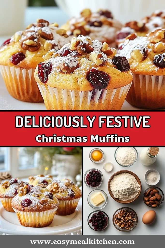 Indulge in the joy of the season with these delightful Christmas muffin recipes! Our easy holiday muffins combine cranberries, walnuts, and dark chocolate for the perfect festive treat. These homemade Christmas treats are not only delicious but also simple to make, making them ideal for your holiday gatherings. Bake a batch of these cranberry walnut chocolate muffins today! Don’t forget to save and share! #ChristmasMuffins #HolidayBaking #FestiveRecipes #EasyMuffins