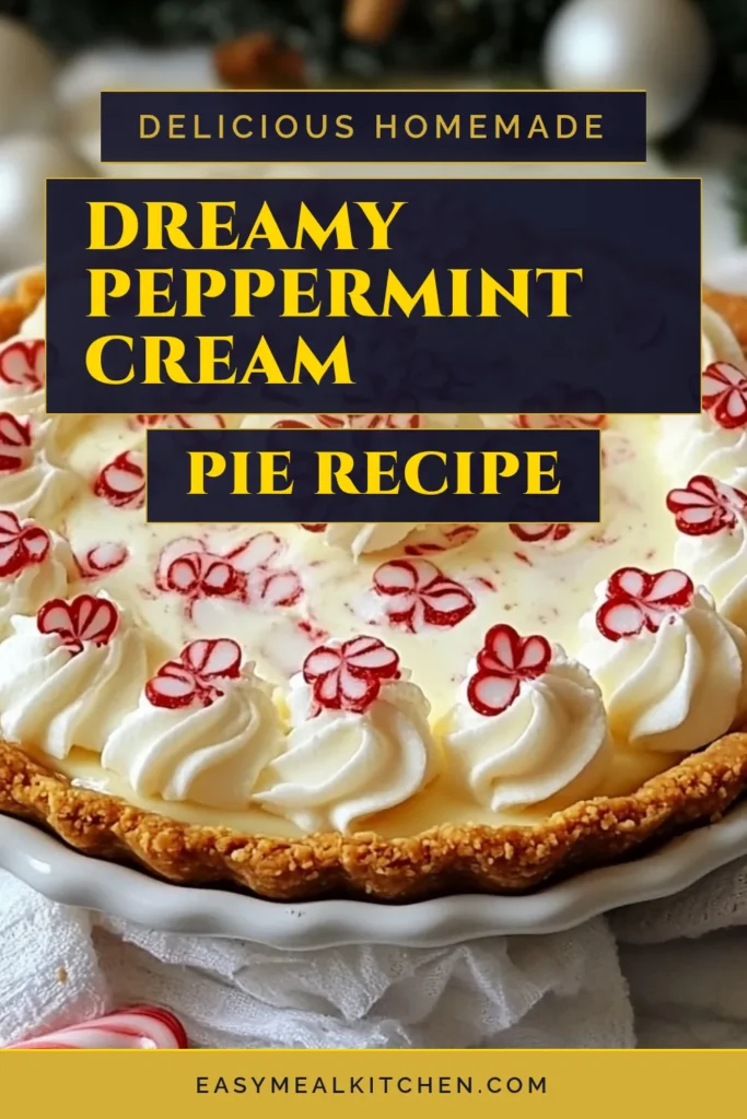 Indulge in the festive spirit with this no-bake peppermint cream pie, the ultimate Christmas dessert recipe! Easy to make and bursting with flavor, this peppermint dessert is perfect for holiday celebrations. With a creamy filling and a crunchy crust, every bite will delight your taste buds. Make your holiday gatherings sweeter—try this peppermint cream pie and impress your guests. Save this recipe for a delicious festive holiday dessert! #PeppermintCreamPie #ChristmasDessertRecipes #EasyPeppermintDessert #NoBakeCreamPie