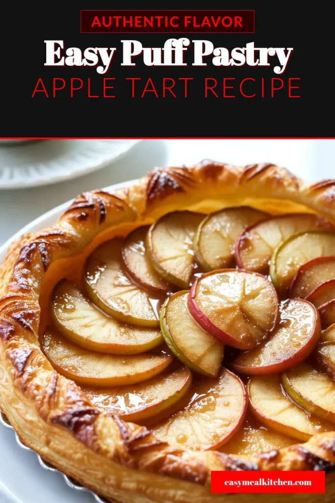 Looking for an impressive yet easy apple dessert recipe? Try this Puff Pastry Apple Tart! Made with tart Granny Smith apples, cinnamon, and a golden baked apple tart, this cinnamon apple pastry will delight your family and friends. Perfect for any occasion, it's a simple treat that pairs beautifully with ice cream. Save this delicious recipe for your next gathering! #PuffPastryAppleTart #AppleDessert #BakedAppleTart #CinnamonPastry