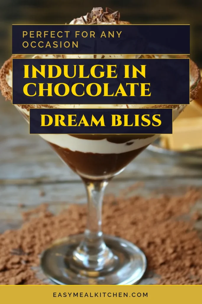Indulge in this Baileys chocolate recipe with our creamy chocolate drink that's perfect for celebrations! The Baileys Chocolate Martini is a luxurious chocolate dream cocktail that combines rich dark chocolate and whipped cream, creating a festive chocolate dessert that's sure to impress. Prefer a kid-friendly option? Simply swap for a non-alcoholic chocolate beverage! Try it today and elevate your gatherings. #BaileysChocolateRecipe #ChocolateDreamCocktail #FestiveChocolateDessert #CreamyChocolateDrink