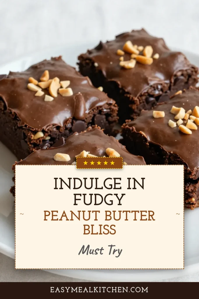 Indulge in these fudgy chocolate peanut butter brownies, the ultimate chocolate peanut butter dessert! This easy brownie recipe combines creamy peanut butter and rich chocolate chips for a delightful treat. Perfect for satisfying your sweet tooth, these homemade brownies with chocolate chips are sure to impress. Try making rich peanut butter brownies today and enjoy a slice of bliss! Save this recipe for your next baking adventure! #FudgyBrownies #ChocolatePeanutButter #EasyDesserts #BakingGoals
