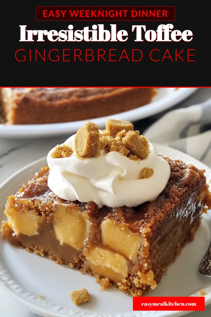 Indulge in the festive flavors of this delightful toffee gingerbread pudding cake! This easy pudding cake recipe combines warm gingerbread elements with rich toffee bits for a perfect holiday dessert. Perfect for gatherings or cozy nights in, this toffee dessert is sure to impress your guests. Try this gingerbread cake recipe today and make your holidays sweeter! Save this recipe for your celebrations! #ToffeeDesserts #HolidayDessertRecipes #GingerbreadCakeRecipe #EasyPuddingCake