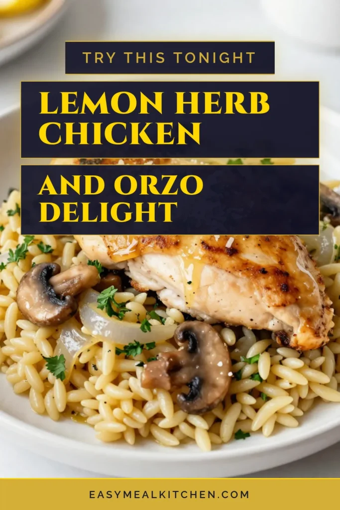 Looking for a healthy chicken pasta dish that's full of flavor? Try this Lemon Herb Marsala Chicken Orzo! This easy chicken orzo dinner combines tender chicken breasts with orzo pasta, mushrooms, and a burst of lemon zest for a refreshing twist. Perfect for a weeknight meal, this lemon chicken dinner recipe is sure to impress! Save this recipe for a delicious dinner tonight! #LemonHerbChicken #MarsalaChickenOrzo #HealthyDinner #EasyDinner