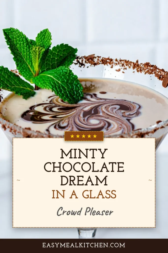 Indulge in the delightful Mint Chocolate Martini, a must-try for anyone who loves minty cocktail recipes! This easy chocolate martini recipe blends creamy milk, rich chocolate syrup, and pure mint extract for a dessert drink that's perfect for any occasion. With fresh mint and chocolate shavings as a garnish, it's as beautiful as it is delicious. Discover the joy of easy mint drinks with this simple recipe—your guests will love it! Save this delicious Minty Chocolate Dream Martini for your next gathering! #MintChocolateMartini #MintyCocktailRecipes #ChocolateMintDessertDrink #EasyMintDrinks