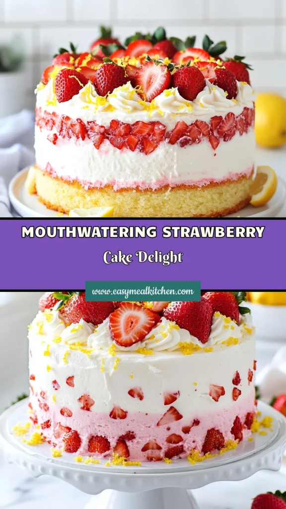Indulge in this Ultra Moist Strawberry Cake, the ultimate fresh strawberry cake recipe that will amaze your taste buds! Easy to make, this homemade strawberry cake features a delightful blend of fresh strawberries and creamy, decadent cream cheese frosting. Perfect for any occasion, this recipe is a must-try for cake lovers. Save this innovative strawberry cake with cream cheese frosting for your next bake! #strawberrycake #homemadestrawberrycake #dessertrecipes #bakingadventures