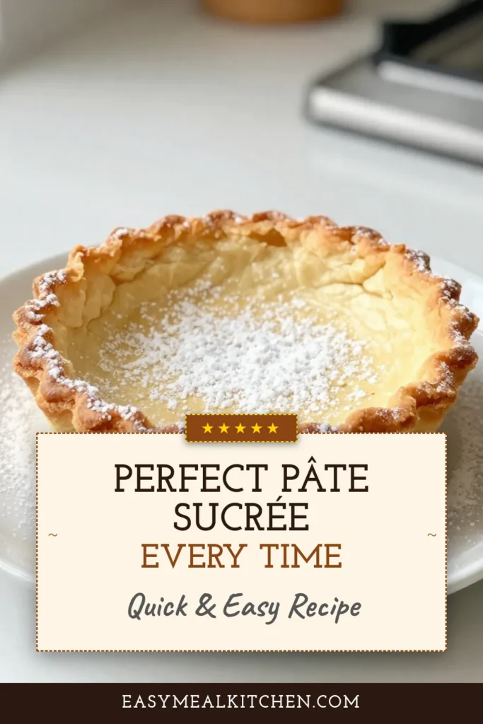 Elevate your baking skills with this Classic Pâte Sucrée recipe! This easy-to-follow guide will help you create a perfect classic tart crust, ideal for all your favorite desserts. Learn how to make this French pastry dough that forms a delicious sweet shortcrust pastry, perfect for homemade tart shells. Save this recipe for your next baking adventure! #PâteSucrée #TartCrust #FrenchPastry #BakingRecipes