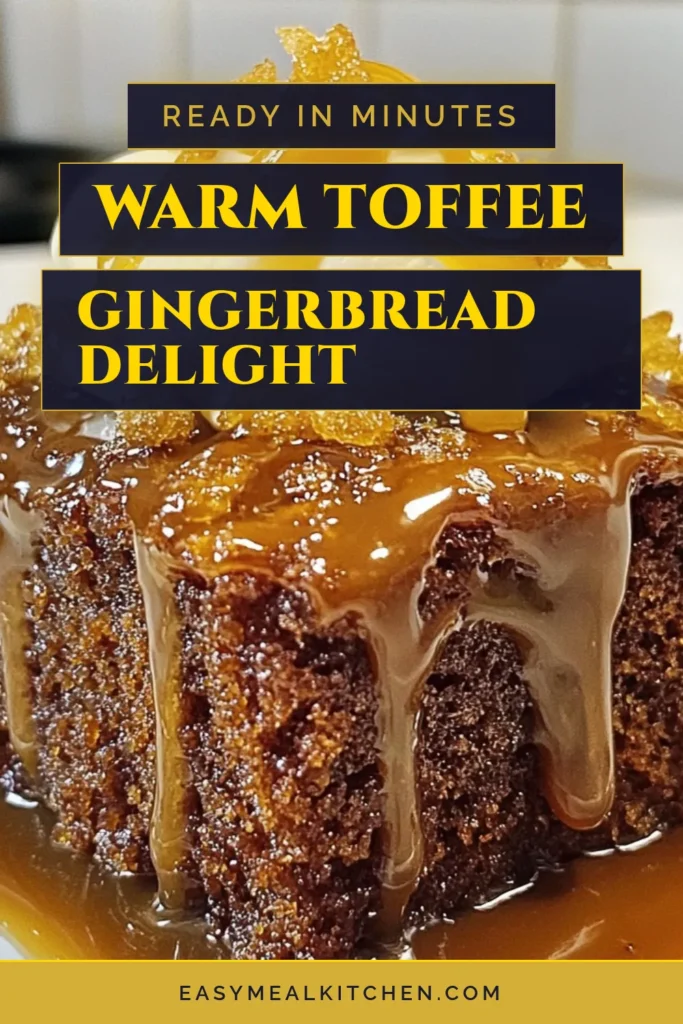 Indulge in the festive flavors of Toffee Gingerbread Cake with this easy Gingerbread Pudding Cake Recipe! Perfect as a cozy dessert, this homemade gingerbread cake blends warm spices and sweet toffee bits for a real treat. Bake a delicious Toffee Dessert that everyone will love this season. Don't miss out—save this recipe for your holiday celebrations now! #ToffeeGingerbreadCake #GingerbreadPuddingCakeRecipe #ToffeeDessertRecipes #FestiveGingerbreadPudding