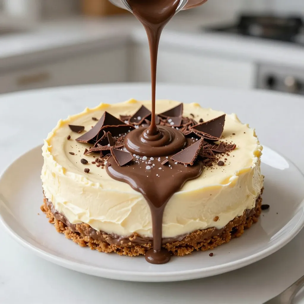 To make a creamy Nutella cheesecake, gather these ingredients: - 1 ½ cups graham cracker crumbs - ½ cup unsalted butter, melted - 1 cup Nutella - 16 oz cream cheese, softened to room temperature - ¾ cup powdered sugar - 1 teaspoon pure vanilla extract - 1 cup heavy whipping cream - ¼ cup chocolate shavings (for garnish, optional) - A pinch of flaky sea salt These ingredients come together to create a rich and smooth cheesecake. The graham cracker crumbs form a tasty crust, while the Nutella gives it a sweet and nutty flavor. Cream cheese adds creaminess, and whipped cream lightens the filling. You can add chocolate shavings or a sprinkle of sea salt for extra flair. This simple list makes it easy to prep and enjoy your cheesecake. {{ingredient_image_2}} To start, you need to mix graham cracker crumbs and melted butter. In a medium bowl, combine 1 ½ cups of crumbs with ½ cup of butter. Stir until the crumbs are fully coated. Next, take the mixture and press it firmly into the bottom of a 9-inch springform pan. Make sure it is even and compact. Set this crust aside to firm up while you prepare the filling. Now, let’s create the cheesecake filling. In a large bowl, beat 16 oz of softened cream cheese with an electric mixer. Mix until it is smooth and creamy. Gradually add in 1 cup of Nutella, ¾ cup of powdered sugar, and 1 teaspoon of vanilla extract. Keep mixing until there are no lumps left in the mixture. This should look rich and inviting. Next, we need to whip the cream. In a clean bowl, pour in 1 cup of heavy whipping cream. Use an electric mixer to whip it until stiff peaks form. This means the cream should hold its shape well. Be gentle when folding this whipped cream into the Nutella mixture. Use a spatula to combine them without deflating the whipped cream. This step is key to keeping the filling light and fluffy. Now, it’s time to combine everything. Carefully pour the Nutella filling over your prepared crust. Use your spatula to smooth the top. Make sure it is even and spread uniformly. Once done, cover the springform pan tightly with plastic wrap. Place it in the refrigerator to chill for at least 4 hours. For the best results, let it set overnight. This will help the cheesecake firm up and develop its flavors. To make a creamy Nutella cheesecake, start with room temperature ingredients. This helps the cream cheese mix well. Cold cream cheese can cause lumps in your filling. Let your cream cheese sit out for about 30 minutes before mixing. When you whip the cream, beat it until you see stiff peaks. This makes your cheesecake light and airy. After whipping the cream, fold it gently into the Nutella mixture. Use a spatula to carefully combine them. Do not stir too hard. You want to keep the air in the whipped cream. To make your cheesecake look even better, add garnishes. Sprinkling chocolate shavings on top adds a nice touch. You can also add a pinch of flaky sea salt. This enhances the chocolate flavor. Pairing your cheesecake with fresh fruit is a great idea. Strawberries or raspberries work well. They add a fresh taste that balances the rich cheesecake. Enjoy every bite of your creamy Nutella cheesecake! Pro Tips Use Room Temperature Ingredients: Make sure your cream cheese is at room temperature before mixing. This will help achieve a smooth and creamy texture without lumps. Chill Longer for Best Results: While 4 hours is the minimum chill time, letting the cheesecake set overnight will enhance its flavor and firmness. Quality Nutella Matters: Use a high-quality Nutella for the best flavor. The richer the chocolate hazelnut spread, the more decadent your cheesecake will be. Garnish with Care: When adding chocolate shavings and flaky sea salt, do so just before serving to keep the toppings fresh and visually appealing. {{image_4}} To make a no-bake version, use gelatin. You will need about 2 teaspoons of powdered gelatin. First, dissolve the gelatin in warm water. Mix it with the Nutella and cream cheese. Follow the same steps for mixing, but skip the baking. Chill it for at least 6 hours to set. This way, you get a creamy dessert without turning on the oven. For a vegan option, substitute dairy ingredients with plant-based ones. Use cashew cream instead of cream cheese. Soak raw cashews in water for a few hours, then blend until smooth. Replace heavy cream with coconut cream for a rich texture. Use maple syrup instead of powdered sugar for sweetness. This version keeps all the great Nutella flavor while being dairy-free. You can add espresso or coffee for a tasty twist. Mix in 1 tablespoon of instant coffee with your Nutella for a mocha delight. Swirling in caramel or peanut butter can also enhance the flavor. Just add these ingredients when mixing the filling. This adds depth and makes each bite even more exciting. To keep your Nutella cheesecake fresh, store it in the fridge. Place it in an airtight container. If you don’t have one, cover it tightly with plastic wrap. This helps prevent it from absorbing other flavors. The cheesecake stays good in the fridge for up to a week. Always use a clean knife when cutting pieces. This keeps the slices clean and pretty. You can also freeze cheesecake for later enjoyment. First, let it cool completely in the fridge. Then, wrap it well in plastic wrap. After that, place it in a freezer-safe bag. This way, it can stay fresh for up to three months. When you’re ready to enjoy it, take it out of the freezer. Place it in the fridge overnight to thaw. This method keeps the flavor and texture just right. Nutella cheesecake lasts about 5 to 7 days in the fridge. To keep it fresh, cover it tightly with plastic wrap or foil. You want to avoid air exposure, as it can alter the texture and flavor. Always check for any off smells or changes in texture before serving. Yes, you can use homemade Nutella for the recipe. Homemade Nutella can add a personal touch. Store-bought Nutella is smooth and easy to work with. If your homemade version is a bit thicker, you may need to adjust the mixing time. Make sure it blends well with the cream cheese for a creamy texture. Yes, you can make cheesecake without a springform pan. If you do not have one, use a regular cake pan or a pie dish. Line the bottom with parchment paper. This makes it easier to remove the cheesecake later. Just be careful when slicing, as it may not hold its shape as well. You now have a complete guide to making Nutella cheesecake. We covered every step, from preparing the crust to chilling the cheesecake. You learned tips for the best texture and ways to store it. Whether you want a classic, vegan, or no-bake version, there’s something for everyone. Enjoy sharing this yummy dessert, experimenting with flavors, and impressing your friends. Trust me, this cheesecake will be a hit every time you serve it!