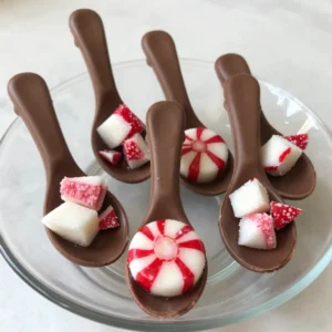 - 1 cup crushed peppermint candies (or candy canes) - 2 tablespoons semi-sweet chocolate chips - 1 teaspoon coconut oil - 1 teaspoon peppermint extract - 10 plastic or wooden spoon handles These main ingredients create the sweet base for your peppermint candy spoons. The crushed peppermint candies give a strong minty flavor. The chocolate adds richness, while the coconut oil helps the chocolate melt smoothly. The peppermint extract boosts the minty taste, and the spoon handles make it all come together. - Sea salt (for a sweet and salty mix) - White chocolate (for a different chocolate flavor) - Crushed nuts (for extra crunch) Adding sea salt can make your spoons even tastier. White chocolate offers a nice contrast to the mint. Crushed nuts add texture and flavor, making your spoons unique. - Baking sheet - Parchment paper - Medium mixing bowl - Microwave-safe bowl - Spoon for scooping Using these tools helps make the process easier. The baking sheet and parchment paper prevent sticking. A good mixing bowl is key for combining your ingredients well. The microwave-safe bowl ensures safe melting of chocolate. A sturdy spoon helps you scoop the peppermint mixture efficiently. {{ingredient_image_2}} Start by preheating your oven to 350&deg;F (175&deg;C). This will help the spoons bake evenly. While the oven heats, line a baking sheet with parchment paper. This paper stops the candy from sticking. In a medium bowl, mix 1 cup of crushed peppermint candies with 1 teaspoon of peppermint extract. Stir well. This step ensures that the mint flavor is strong in each spoon. Next, scoop the peppermint mixture with a spoon. Form small mounds, about 1-2 tablespoons, and place them on the baking sheet. Leave space between them, as they will spread. Bake for 7-10 minutes. Watch for the edges to melt. After baking, let the peppermint spoons cool completely on the sheet. While the spoons cool, prepare the chocolate. In a microwave-safe bowl, mix 2 tablespoons of semi-sweet chocolate chips and 1 teaspoon of coconut oil. Microwave for 15 seconds at a time. Stir after each interval until smooth. Once the peppermint spoons have cooled, dip the top of each spoon into the melted chocolate. Let any extra chocolate drip back into the bowl. Place them back on the parchment paper. They can sit at room temperature or go in the fridge to harden quickly. After the chocolate sets, your peppermint candy spoons are ready! For a lovely touch, arrange them in a mason jar or use clear cupcake liners for gifts. To make sure your peppermint candy spoons come out just right, follow these tips: - Crush candies finely: Smaller pieces melt better and hold shape. - Space them out: Leave enough room on the baking sheet. They will spread while baking. - Watch the oven: Keep an eye on them. They need to melt but not burn. If you have extras, store them well to keep the taste fresh. Here&rsquo;s how: - Use an airtight container: This keeps them from getting stale. - Keep in a cool place: Avoid heat and sunlight to maintain firmness. - Layer with parchment paper: This prevents sticking if you stack them. These spoons make great gifts! Here are some fun ideas for presenting them: - Mason jars: Fill a jar with spoons and tie a ribbon around it. - Cupcake liners: Place each spoon in a colorful liner for a festive touch. - Gift bags: Wrap them in clear bags with a tag to share the joy. Pro Tips Use Fresh Peppermint Extract: For the best flavor, opt for high-quality, pure peppermint extract instead of imitation flavoring. Cooling Time is Key: Allow the peppermint spoons to cool completely before dipping in chocolate to maintain their shape and texture. Experiment with Chocolate: Try using white or dark chocolate for a different flavor profile and visual appeal. Storage Tips: Store your finished peppermint spoons in an airtight container at room temperature to keep them fresh and maintain their texture. {{image_4}} You can change the flavor of your peppermint candy spoons easily. Try different extracts like vanilla or almond. Just swap out the peppermint extract with 1 teaspoon of your chosen flavor. This adds a unique twist to your treats. Each flavor gives a special touch that kids and adults will love. When it comes to chocolate, you have options! Use dark chocolate for a richer taste, or white chocolate for a sweeter flavor. You can also mix chocolates for a fun look. Each type of chocolate will change how the spoons taste. Just melt and dip as you normally would. Decorating your peppermint spoons can be so much fun! After dipping in chocolate, add colorful sprinkles for a festive look. You can also drizzle extra melted chocolate on top for a fancy touch. Let your creativity shine! These little details make your candy spoons extra special and appealing. To keep your peppermint candy spoons fresh, store them in an airtight container. This will help prevent moisture from getting in. Place parchment paper between layers if stacking them. Always keep the container in a cool, dry place, away from direct sunlight. Avoid areas with high humidity, as this can cause the candy to become sticky. Peppermint candy spoons usually last about two weeks when stored correctly. If you notice any changes in texture or smell, it's best to toss them. Signs of spoilage include stickiness, melting, or an off smell. Always check before serving. You can freeze peppermint candy spoons for longer storage. Wrap each spoon in plastic wrap and place them in a freezer bag. They can last up to three months in the freezer. When ready to use, thaw them in the fridge overnight for the best results. Do not refreeze after thawing. Peppermint candy spoons stay fresh for about two weeks. Store them in an airtight container. Keep them in a cool, dry place. If they are exposed to moisture, they may become sticky. Yes, you can use various candies! Hard candies work well. Try using crushed chocolate mints or even butterscotch candies. This adds fun flavors to your spoons. Just remember to follow the same melting and shaping steps. Peppermint candy spoons taste great with hot chocolate, coffee, or tea. The minty flavor adds a festive twist. They can also be stirred into milk for a sweet treat. Don&rsquo;t forget to try them with homemade eggnog! Absolutely! Peppermint candy spoons are fun for kids. They can enjoy making and eating them. Just be careful with hot chocolate and melted chocolate. Supervise younger kids when they use spoons or dip candies. You can find ready-made peppermint candy spoons at some specialty candy shops. Check local bakeries or holiday markets too. Online stores like Etsy or Amazon often have them. Just make sure to read reviews to find the best quality! You can make tasty peppermint candy spoons at home. We covered the main ingredients, optional flavors, and recommended tools. I provided a step-by-step guide for preparation, baking, and coating. Plus, I shared tips for perfect spoons and fun presentation ideas. Don't forget to try flavor variations and learn about storage options for long-lasting treats. These spoons are fun to make, share, and enjoy. With a bit of creativity, you&rsquo;ll impress friends and family. Enjoy your sweet creations and have fun experimenting!