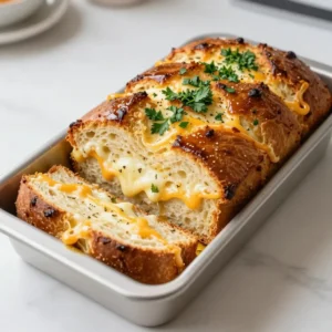 - 3 cups all-purpose flour - 2 &frac14; teaspoons active dry yeast - 1 teaspoon granulated sugar - 1 teaspoon salt - 1 cup warm milk - 3 tablespoons unsalted butter - 1 &frac12; cups shredded mozzarella cheese - 1 cup shredded sharp cheddar cheese - 1 teaspoon garlic powder - 1 teaspoon dried oregano - &frac14; cup fresh parsley - Olive oil for brushing To make Cheesy Pull Apart Christmas Bread, you need simple ingredients that create magic. First, all-purpose flour forms the base of our dough. Next, the active dry yeast helps our bread rise and become fluffy. Granulated sugar feeds the yeast, while salt adds flavor. Warm milk is crucial for activating the yeast. It should be around 110&deg;F. Unsalted butter adds richness and helps bind everything together. For the cheesy goodness, we use shredded mozzarella and sharp cheddar cheese. Garlic powder and dried oregano bring in the warmth of flavor. Fresh parsley gives a pop of color and freshness. Finally, a touch of olive oil is needed to brush the top of the bread, making it golden and tasty. Each ingredient plays a role in the final dish. When combined, they create a bread that is both festive and satisfying. You can easily find these ingredients at your local store. {{ingredient_image_2}} To start, you need to activate the yeast. In a small bowl, mix together warm milk, sugar, and active dry yeast. Stir gently and let it sit for about 5 to 10 minutes. You should see a foamy layer on top. This foam shows the yeast is ready to use. This step is crucial for a fluffy bread. In a large mixing bowl, whisk all-purpose flour and salt together. Create a well in the center of the flour. Pour in the activated yeast mixture and melted butter. Use a wooden spoon or your hands to mix until a sticky dough forms. Then, transfer the dough to a floured surface. Next, knead the dough for about 8 to 10 minutes. You want it to be smooth and elastic. If it feels too sticky, add a little more flour. Kneading helps develop the gluten, which gives bread its nice texture. Once your dough is ready, shape it into a ball. Place it in a greased bowl, ensuring it&rsquo;s lightly coated with oil. Cover the bowl with a clean cloth and let it rise in a warm spot for about 1 hour. The dough should double in size. After it has risen, gently punch it down to release the air. Roll it out on a floured surface into a rectangle, about 12 by 18 inches. Now, sprinkle garlic powder and dried oregano evenly over the dough. Next, add a generous layer of mozzarella and cheddar cheese, leaving a half-inch border around the edges. Starting from one long side, tightly roll the dough into a log shape. Once rolled, slice the log into 1-inch thick rounds. This is where the pull-apart magic happens! Arrange the dough slices in a greased loaf pan, standing them upright. They should touch each other for the best pull-apart result. Cover the pan with a cloth and let it rise again for about 30 minutes. While the dough rises, preheat your oven to 350&deg;F (175&deg;C). Once the dough has risen, brush the top with olive oil. Sprinkle the chopped parsley over it for extra flavor and color. Now, place the loaf pan in the oven and bake for 25 to 30 minutes. You want the bread to be golden brown and fully cooked. After baking, allow it to cool slightly in the pan. Then, pull apart the pieces and serve warm. Enjoy the cheesy goodness! To get the right texture, knead the dough until it feels smooth. You want it to spring back when poked. If the dough is too sticky, add a little more flour. Start with small amounts. The goal is a nice, soft dough that doesn&rsquo;t stick to your hands. Boost the taste with herbs and spices. Try adding basil or thyme for a new twist. Garlic powder gives a nice kick, while oregano adds warmth. For cheese, you can swap mozzarella for gouda or pepper jack to mix things up. Each cheese brings its own unique flavor. When serving, keep it fun and festive. Present the bread in the loaf pan for a cozy look. Sprinkle fresh parsley on top for a pop of color. Pair it with marinara sauce for dipping. This adds a nice touch and makes it even more delicious. Pro Tips Activate Your Yeast Properly: Ensure your warm milk is at the right temperature (around 110&deg;F) to effectively activate the yeast. If it's too hot, it may kill the yeast; if too cold, it won't activate. Don&rsquo;t Rush the Rising: Allow the dough ample time to rise in a warm environment. This helps develop the flavor and texture of the bread, resulting in a fluffier and more delicious loaf. Cheese Choices Matter: Experiment with different types of cheeses! While mozzarella and cheddar are classic, adding a bit of provolone or pepper jack can elevate the flavor profile. Perfect Pull-Apart Technique: When arranging the sliced dough in the loaf pan, ensure they are snug against each other. This will create a beautiful pull-apart effect once baked. {{image_4}} You can switch up the cheeses and herbs in your pull-apart bread. Try adding gouda or pepper jack for a tasty twist. Fresh herbs like rosemary or thyme can add great flavor. Flavored oils, like garlic or chili oil, can also bring new tastes. Just brush the dough with these oils before adding cheese. Want to make a dessert version? Add sweet ingredients like cinnamon and sugar. This gives the bread a warm, cozy flavor. You can also add chocolate chips or dried fruit for a fun treat. Just replace some cheese with these sweet goodies, and you'll have a new favorite holiday snack. If you need a gluten-free version, use almond flour or a gluten-free flour blend. Adjust the yeast and rising times since gluten-free dough can act differently. You might need less liquid, too. Keep an eye on the dough; it should still rise well. This way, everyone can enjoy this festive bread! To keep your cheesy pull-apart bread fresh, store it in an airtight container. This helps keep the bread soft and tasty. Place it at room temperature, away from heat and light. Avoid the fridge, as it can dry out the bread. If you want to enjoy it for a few days, this is the best way to store it. If you want to save your bread for later, freezing is a great option. Wrap it tightly in plastic wrap, then place it in a freezer bag. This helps protect it from freezer burn. When you want to eat it, simply take it out and let it thaw at room temperature. To reheat, preheat your oven to 350&deg;F (175&deg;C). Place the bread on a baking sheet and heat for about 10-15 minutes. This keeps the bread warm and soft. If you want it crispy, you can bake it a bit longer. Enjoy your cheesy pull-apart bread anytime! You can tell if the yeast is active by looking for a frothy mixture. When you mix warm milk, sugar, and yeast, let it sit for 5-10 minutes. If it bubbles and grows, it is ready to use. This foamy sign shows the yeast is alive and working. Yes, you can prepare this bread ahead of time. You can mix the dough and let it rise. After the first rise, shape the dough and cover it. Refrigerate the loaf for up to 24 hours. When you are ready, let it rise again before baking. If your dough doesn&rsquo;t rise, check the yeast first. Make sure your yeast is fresh and active. If the dough is too cold, place it in a warm spot. Knead the dough a bit more and let it rise longer if needed. To reheat leftover bread, wrap it in foil. Place it in a preheated oven at 350&deg;F for about 10-15 minutes. This method keeps the bread warm and soft. You can also microwave it for about 10-15 seconds, but it may dry out. In this blog post, we explored how to make delicious homemade bread using simple ingredients. We covered every step, from activating yeast to baking and serving. I shared tips for perfecting the dough, enhancing flavors, and even storage suggestions. Making bread is fun and rewarding. With practice, you can create your favorite variations. Don't be afraid to experiment with flavors and fillings. Remember, every loaf is a chance to improve your skills. Enjoy sharing your tasty creations with friends and family!