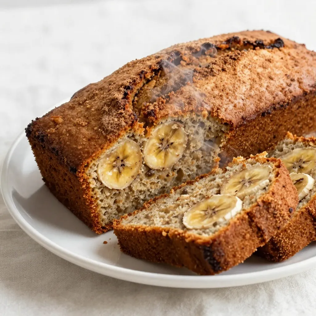 To make the best snickerdoodle banana bread, gather your ingredients. You need fresh items for the best flavor. Here is what you will need: - 3 ripe bananas, thoroughly mashed - 1/3 cup unsalted butter, melted - 1 teaspoon baking soda - A pinch of salt - 1 cup granulated sugar - 1 large egg, beaten until frothy - 1 teaspoon pure vanilla extract - 1 1/2 cups all-purpose flour - 1 teaspoon ground cinnamon - 1/4 teaspoon cream of tartar - 1/4 cup granulated sugar (for topping) - 1 teaspoon ground cinnamon (for topping) Ripe bananas are key. They bring natural sweetness and moisture. The unsalted butter adds richness. Baking soda helps the bread rise. Salt enhances all the flavors. Granulated sugar gives sweetness. The egg binds everything together. Vanilla adds a warm aroma. Flour provides structure. Ground cinnamon and cream of tartar create the snickerdoodle magic. Lastly, the cinnamon sugar topping gives a sweet crust. Be sure to have these ingredients ready. Using fresh and high-quality items makes a big difference. Enjoy the process of gathering your ingredients; it sets the stage for a delicious treat! {{ingredient_image_2}} First, preheat your oven to 350°F (175°C). This step is key to getting the right rise. Next, take a 9x5 inch loaf pan and grease it lightly. You can use butter or non-stick spray. This will help the bread come out easily after baking. In a large bowl, add the three ripe bananas that you’ve mashed. Pour in the melted butter. Use a fork or whisk to stir them until they blend well. You want a smooth and creamy mix. Then, sprinkle in the baking soda and a pinch of salt. Mix again to spread these ingredients evenly. Now, add 1 cup of granulated sugar to your banana mix. Crack one large egg into the bowl and add a teaspoon of pure vanilla extract. Stir until the batter is smooth. This helps ensure that all the flavors come together nicely. Take 1 1/2 cups of all-purpose flour and add it to the bowl. Use a spatula to fold the flour into the wet mix gently. Do not over-mix the batter. It’s okay if there are a few lumps left. This keeps your bread soft and light. In a small bowl, combine 1 teaspoon of ground cinnamon with 1/4 teaspoon of cream of tartar. Mix these until they are well blended. This will give your banana bread that signature snickerdoodle flavor. Carefully fold the cinnamon mixture into your banana batter. Make sure it is just combined, without over-mixing. Pour the batter into your prepared loaf pan, spreading it evenly. In another bowl, combine 1/4 cup of granulated sugar with 1 teaspoon of ground cinnamon. Sprinkle this topping evenly over the batter for a sweet crust. To get the best texture, start with ripe bananas. Look for bananas that are brown and soft. They add sweetness and moisture. For mixing, be gentle. When you add flour, fold it in with a spatula. This helps keep the bread light and fluffy. Over-mixing can make it dense, so stop mixing when you see a few lumps. You can add more flavor with spices. A dash of nutmeg or cardamom can make it special. Think about adding nuts or chocolate chips too. Walnuts or pecans add crunch, while chocolate chips bring sweetness. These add-ins can elevate your banana bread to another level. Make sure your oven is at the right temperature. An oven thermometer can help with this. If it’s too hot, your bread may burn. To check if your bread is done, insert a toothpick in the center. If it comes out clean, your bread is ready. If it has batter on it, give it more time in the oven. Pro Tips Use Very Ripe Bananas: The riper the bananas, the sweeter your banana bread will be. Look for bananas that are heavily speckled or brown for the best flavor. Don't Overmix: When adding the flour, mix until just combined. Overmixing can lead to a dense loaf, so keep it light and gentle! Check for Doneness: Ovens can vary in temperature, so start checking your bread a few minutes before the suggested baking time by inserting a toothpick in the center. It should come out clean or with a few moist crumbs. Cool Completely: Allow the banana bread to cool completely on a wire rack before slicing. This helps the texture set and makes for cleaner slices. {{image_4}} For a gluten-free snickerdoodle banana bread, use alternative flours. Almond flour and coconut flour work well. You can also try a gluten-free all-purpose blend. Adjust the liquid by adding a bit more moisture if you use these flours. To make this banana bread vegan, swap the butter for coconut oil or a vegan butter. Instead of the egg, use flaxseed meal or applesauce. Mix one tablespoon of flaxseed meal with three tablespoons of water to create a binding effect. This keeps your bread moist and tasty. You can play with flavors to make this bread even better. Add chocolate chips or nuts for a delicious twist. Dried fruits like raisins or cranberries also add a nice touch. For spices, consider adding nutmeg or ginger for a unique flavor. Each addition can turn this classic recipe into something new and exciting. To keep your snickerdoodle banana bread fresh, store it in an airtight container. This helps maintain moisture and flavor. Place the container in a cool, dry area, away from direct sunlight. Your banana bread will stay fresh for about 3 to 4 days at room temperature. If you want to keep it longer, consider freezing. Freezing banana bread is easy. Follow these steps for the best results: - Cool Completely: Allow your banana bread to cool fully on a wire rack after baking. - Wrap It Up: Use plastic wrap to tightly cover the loaf. Make sure there are no gaps. - Add a Layer: For extra protection, wrap the loaf in aluminum foil or place it in a freezer bag. - Label: Write the date on the bag or foil for your reference. To thaw, take the bread out of the freezer and leave it at room temperature. This usually takes a few hours. If you're in a hurry, you can microwave slices for about 15 seconds. Serve it warm for the best taste! To prevent overbaking, keep an eye on the timer. Start checking your bread at 50 minutes. Insert a toothpick into the center. If it comes out clean, the bread is done. Every oven is different, so adjust your time as needed. If the top browns too fast, cover it with foil. This stops burning while the inside cooks. Yes, you can use frozen bananas in this recipe. Just thaw them first and mash them well. They may add extra moisture, so reduce other liquids slightly. Frozen bananas are perfect when fresh ones aren’t available. They also add nice sweetness to your bread. Serve the banana bread warm for the best taste. You can add a pat of butter on top. A sprinkle of cinnamon sugar also boosts flavor. It pairs well with coffee or tea. For a fun twist, try it with a scoop of ice cream. Look for a golden-brown crust and a firm top. When you insert a toothpick, it should come out clean. If you see wet batter, it needs more time. The edges should pull slightly from the pan. This indicates it’s ready to cool. Making banana bread is simple and fun. We've covered the key ingredients, the perfect steps, and helpful tips. Remember to choose ripe bananas and mix carefully to avoid dense bread. Try variations like gluten-free or vegan options for more choices. Proper storage keeps your banana bread fresh longer. I hope you feel excited to bake your own delicious loaf. Enjoy every bite of your homemade treat!